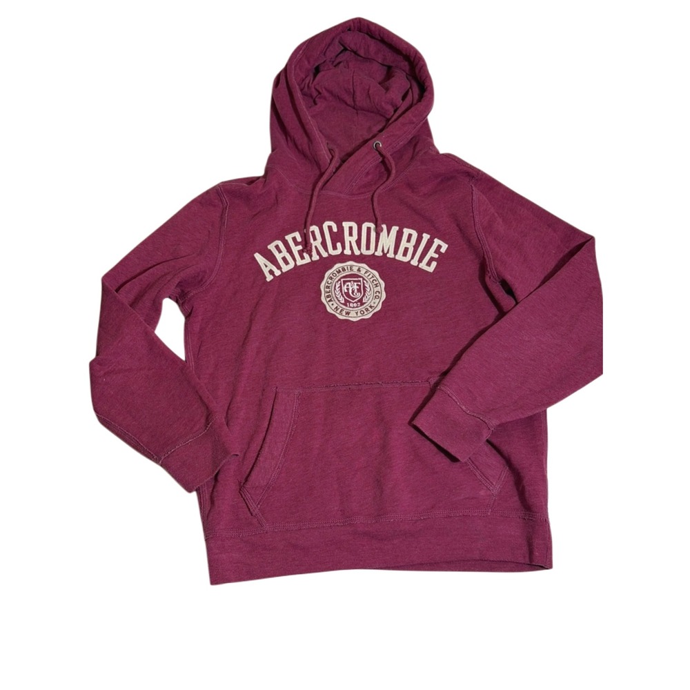 Abercrombie & Fitch 1892 Faded Wash Burgundy Hoodie XS Y2K Collegiate